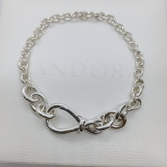 Pandora Chunky Infinity Knot Chain Bracelet S925 Sterling Silver with box - Picture 2 of 5